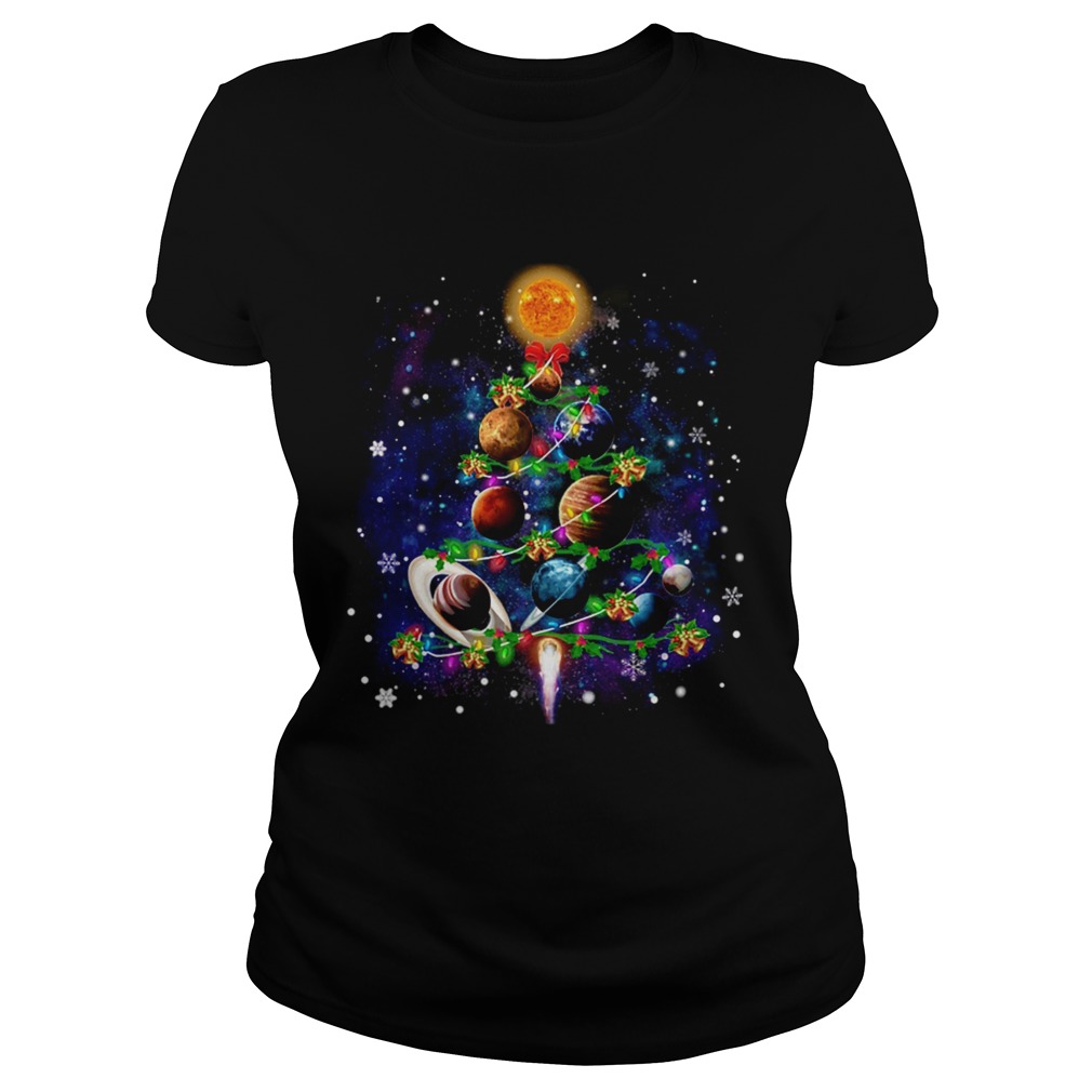 Solar System Christmas Tree TShirt Classic Ladies