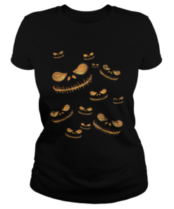 Spooky Halloween Costume Pumpkin Faces  Classic Ladies