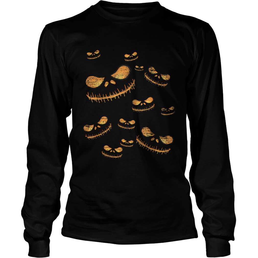 Spooky Halloween Costume Pumpkin Faces LongSleeve