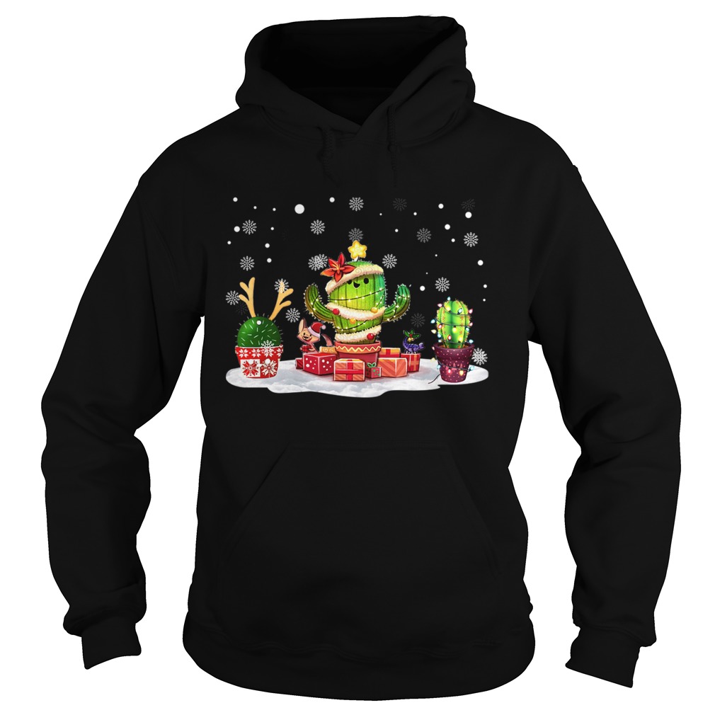 Succulent Cactus Snow Merry Christmas TShirt Hoodie