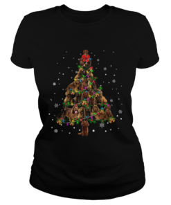 Sussex Spaniel Christmas Tree TShirt Classic Ladies