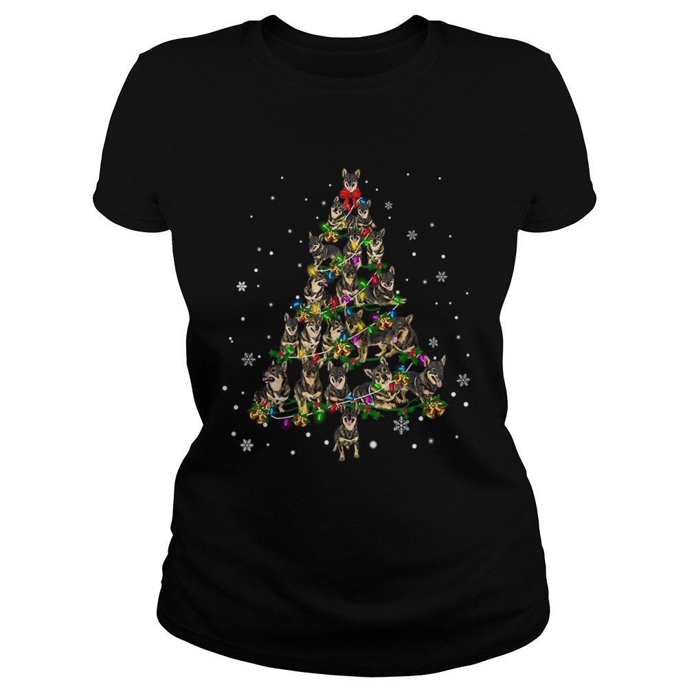 Swedish Vallhund Christmas Tree TShirt Classic Ladies