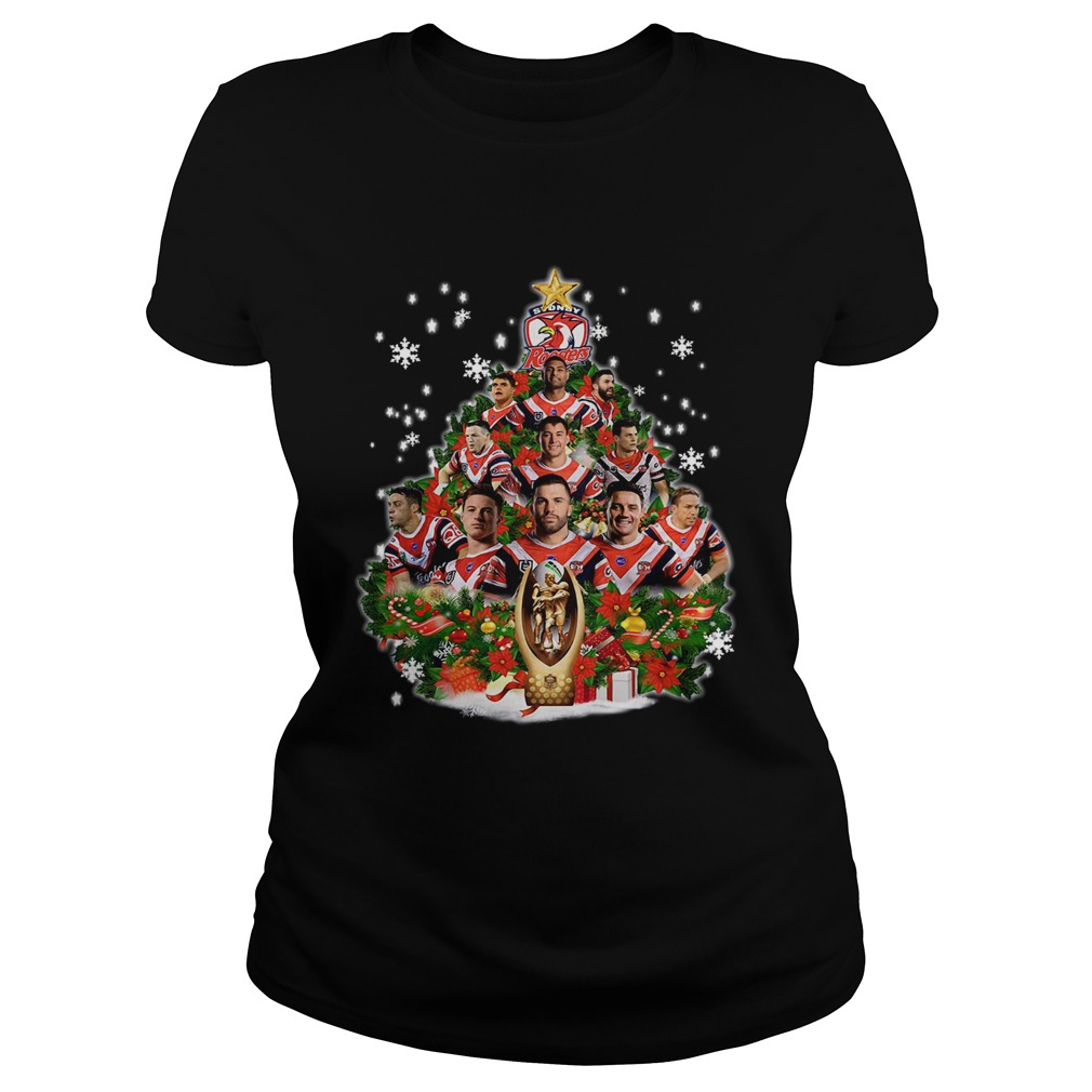 Sydney Roosters Players Christmas Tree Shirt Classic Ladies