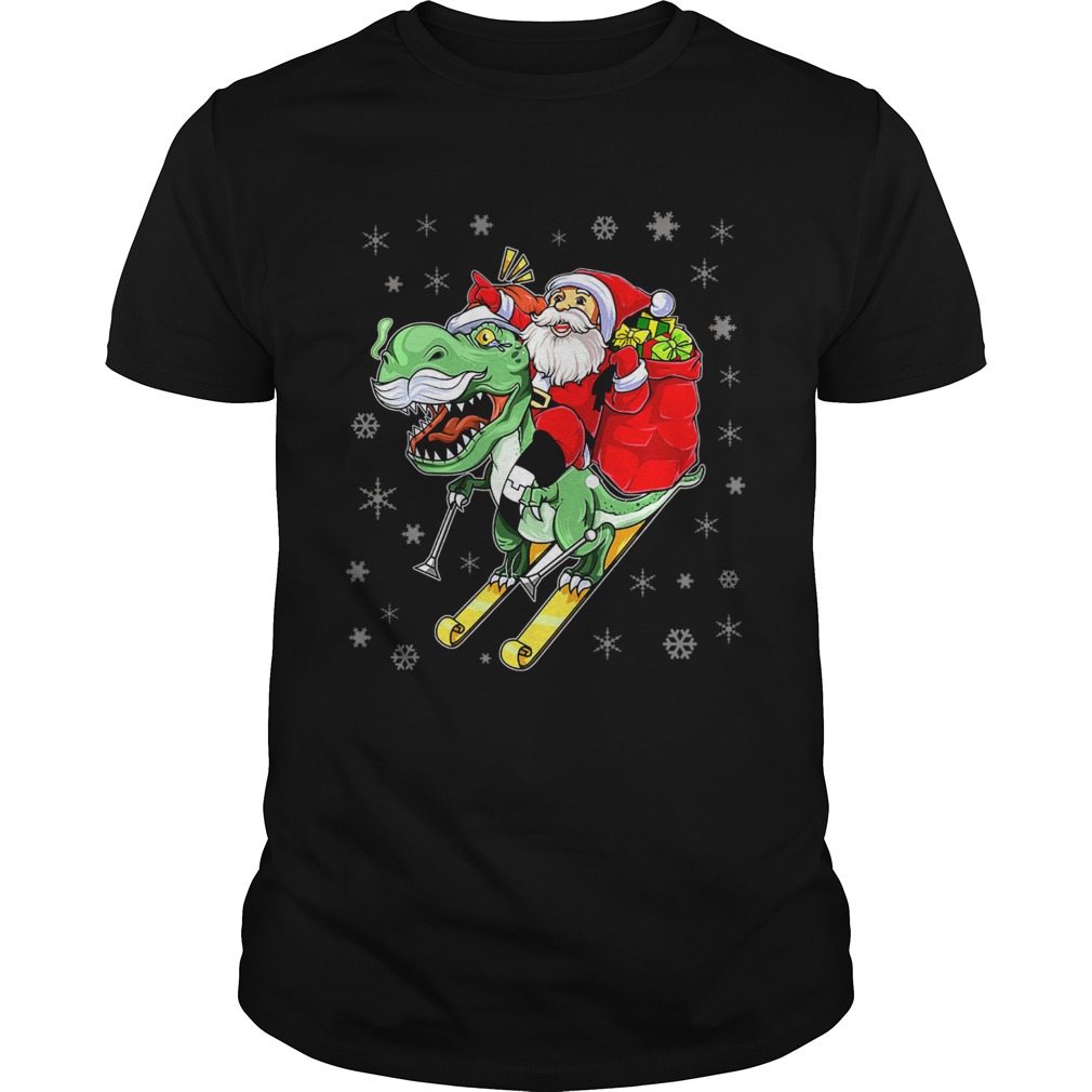 TRex Santa Ride Funny Ugly Christmas TShirt