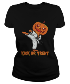 Taekwondo Kick Or Treat Pumpkin Halloween Shirt Classic Ladies