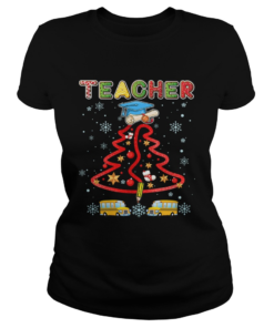 Teacher Christmas Tree Merry Xmas Gift TShirt Classic Ladies