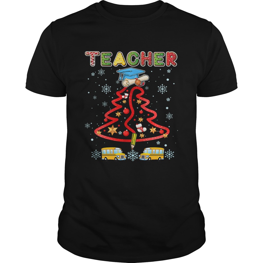 Teacher Christmas Tree Merry Xmas Gift TShirt