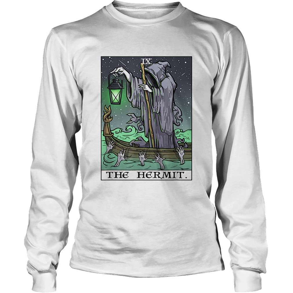 The Hermit Tarot Card Gothic Halloween Grim Reaper Goth Gift LongSleeve