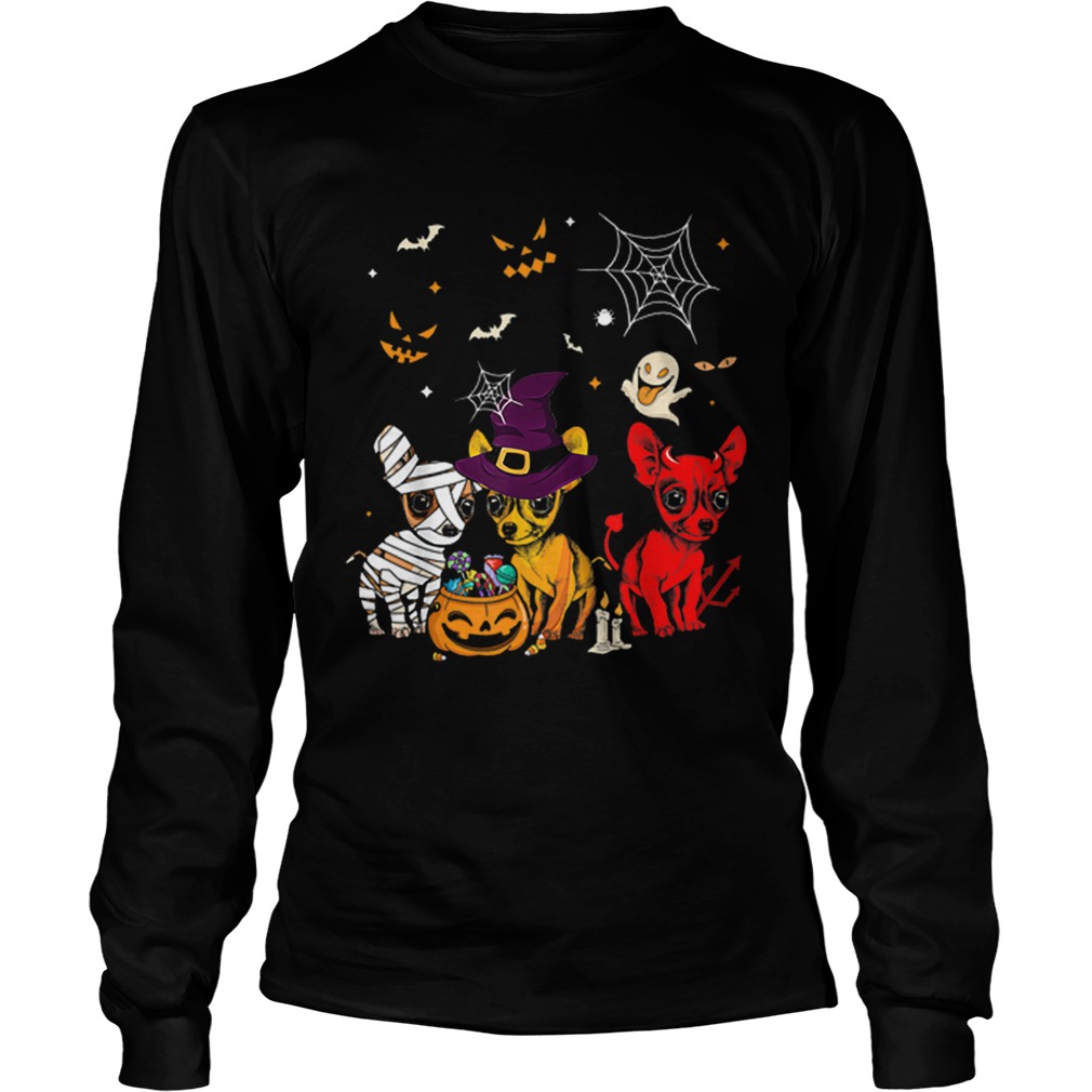 Three Chihuahuas Funny Halloween Gift For Women LongSleeve