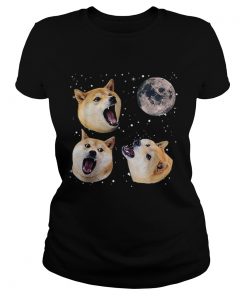 Three Doge Meme Night Howling at the Moon Christmas  Classic Ladies