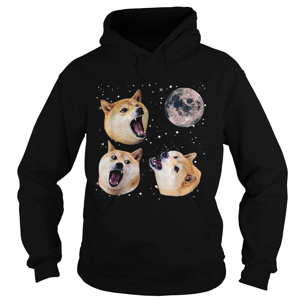 Three Doge Meme Night Howling at the Moon Christmas Hoodie