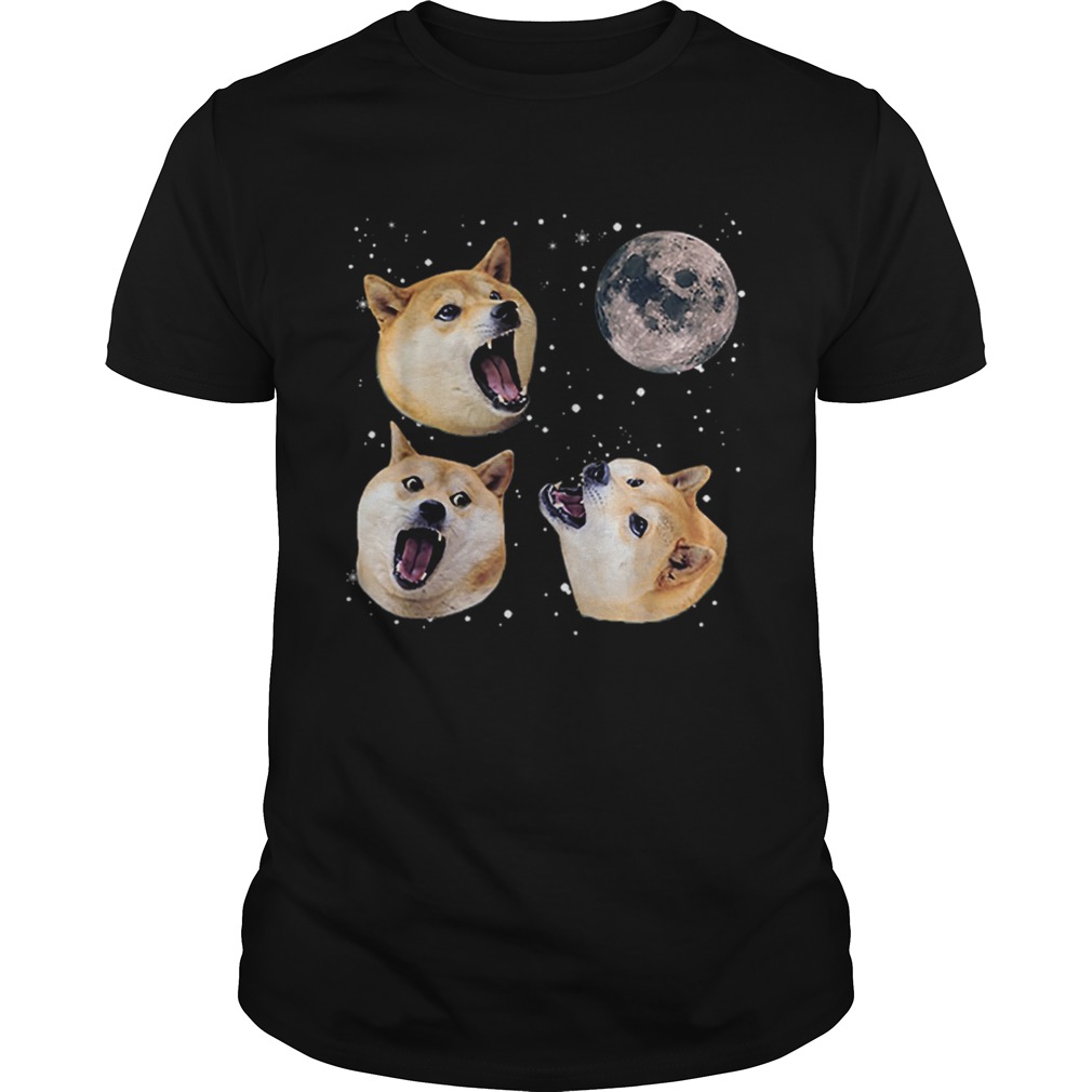 Three Doge Meme Night Howling at the Moon Christmas shirt