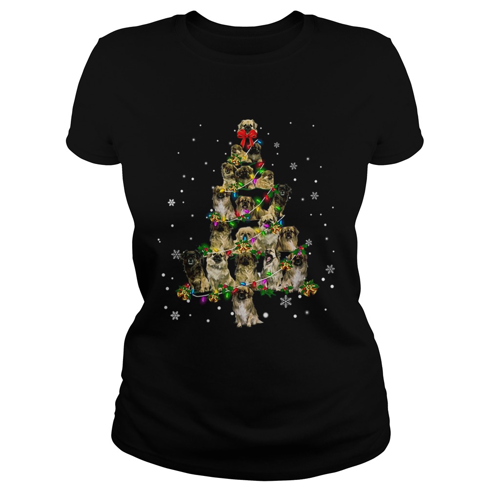 Tibetan Spaniel Christmas Tree TShirt Classic Ladies