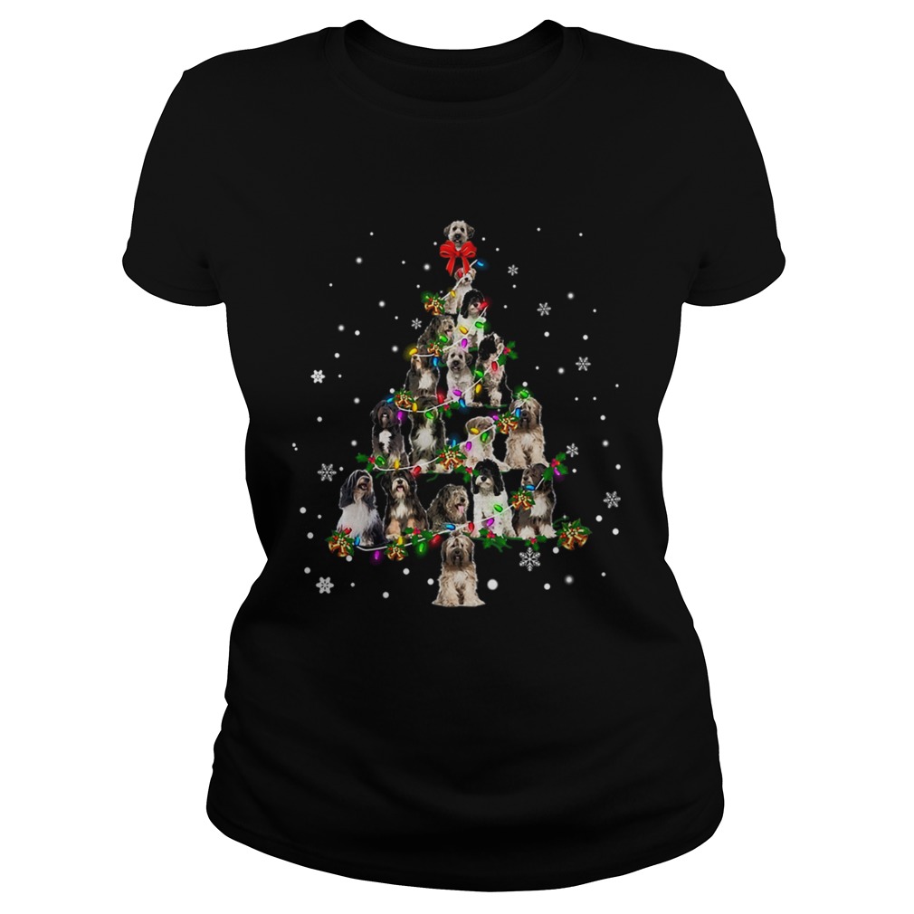 Tibetan Terrier Christmas Tree TShirt Classic Ladies