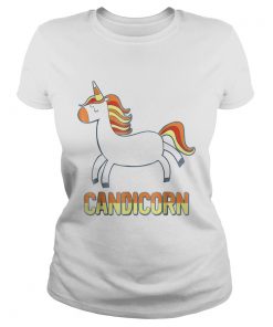 Top Cute Candicorn Halloween Candy Corn Unicorn  Classic Ladies