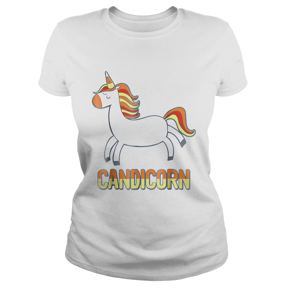 Top Cute Candicorn Halloween Candy Corn Unicorn Classic Ladies