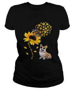 Top You Are My Sunshine Sunflower Corgi for men woman  Classic Ladies