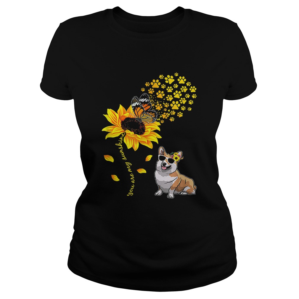 Top You Are My Sunshine Sunflower Corgi for men woman Classic Ladies