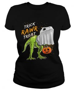 Trick Rawr Treat Halloween T Rex Dinosaur Ghost Boys  Classic Ladies