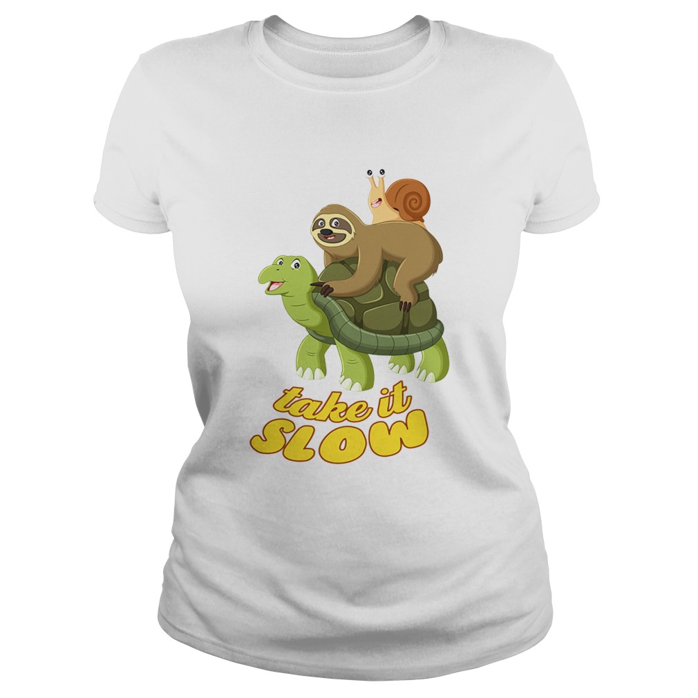 Turtle Take It Slow TShirt Classic Ladies