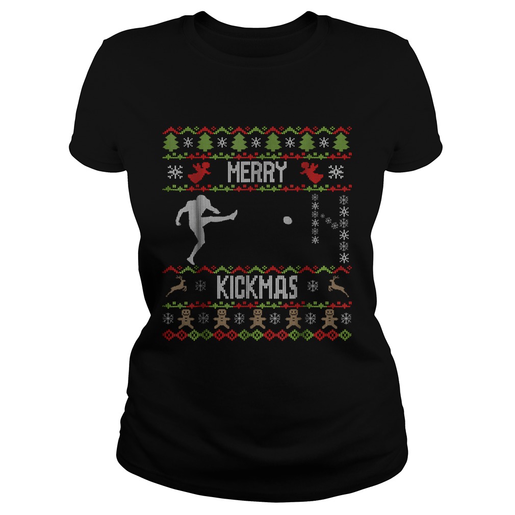 Ugly Christmas Football Sport Team Kicker TShirt Classic Ladies