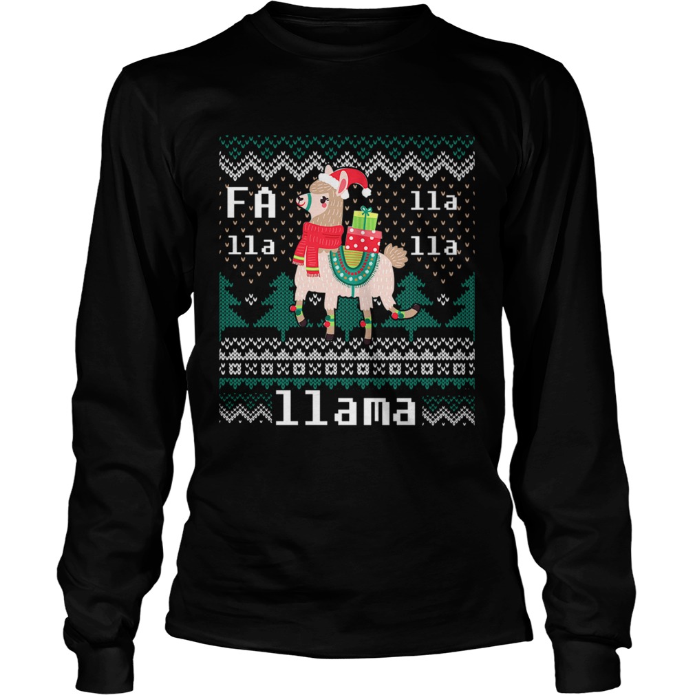 Ugly Christmas Sweater LLama Funny Holiday TShirt LongSleeve