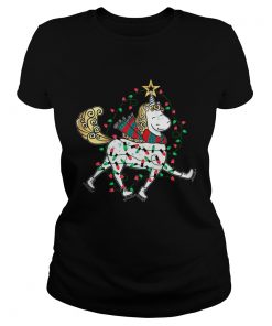 Unicorn Christmas Funny Unicorn Xmas TShirt Classic Ladies