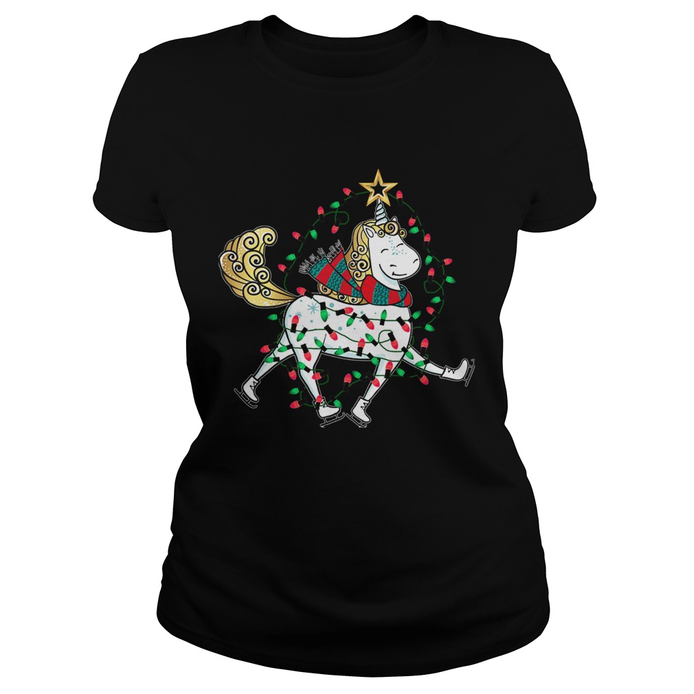 Unicorn Christmas Funny Unicorn Xmas TShirt Classic Ladies