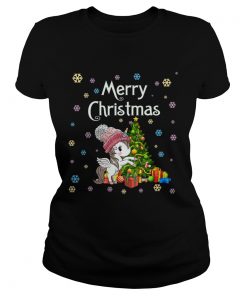 Unicorn Christmas for Women or Girls TShirt Classic Ladies