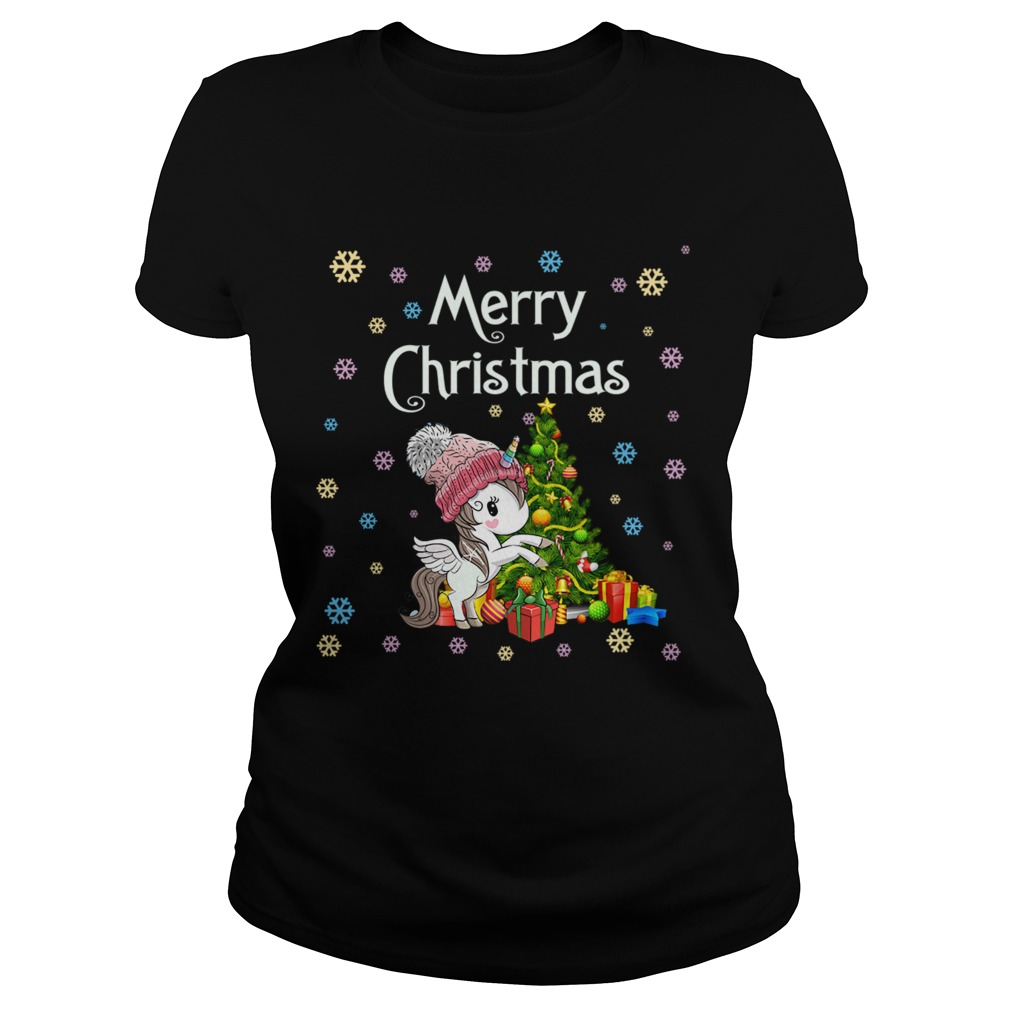 Unicorn Christmas for Women or Girls TShirt Classic Ladies