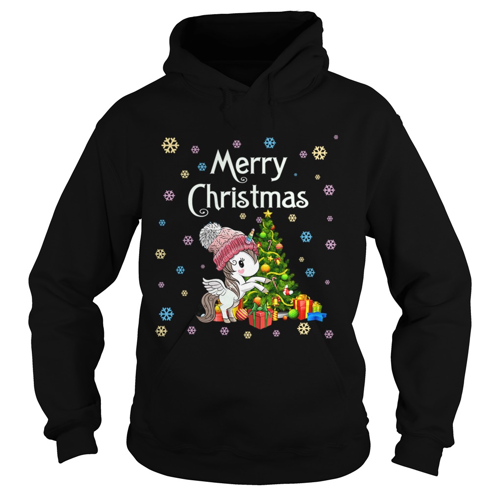 Unicorn Christmas for Women or Girls TShirt Hoodie