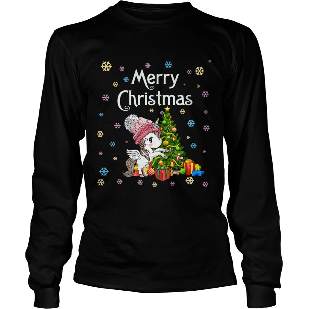 Unicorn Christmas for Women or Girls TShirt LongSleeve