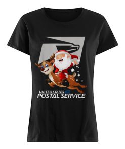 United States Postal Service Santa Claus riding Reindeer Christmas  Classic Women's T-shirt