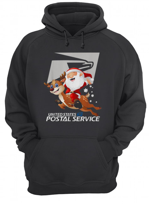 United States Postal Service Santa Claus riding Reindeer Christmas Unisex Hoodie