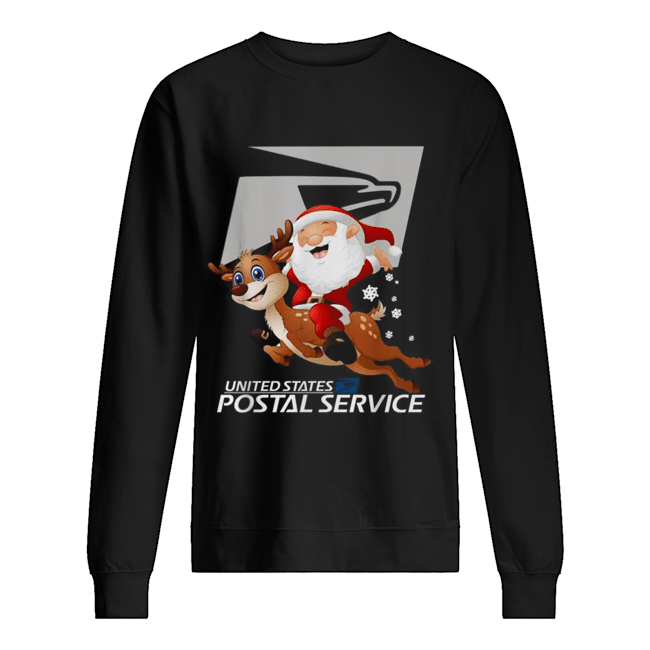 United States Postal Service Santa Claus riding Reindeer Christmas Unisex Sweatshirt