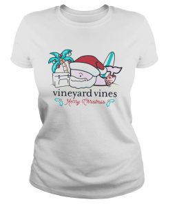 Vineyard Vines Surfside Santa Christmas T Shirt Classic Ladies