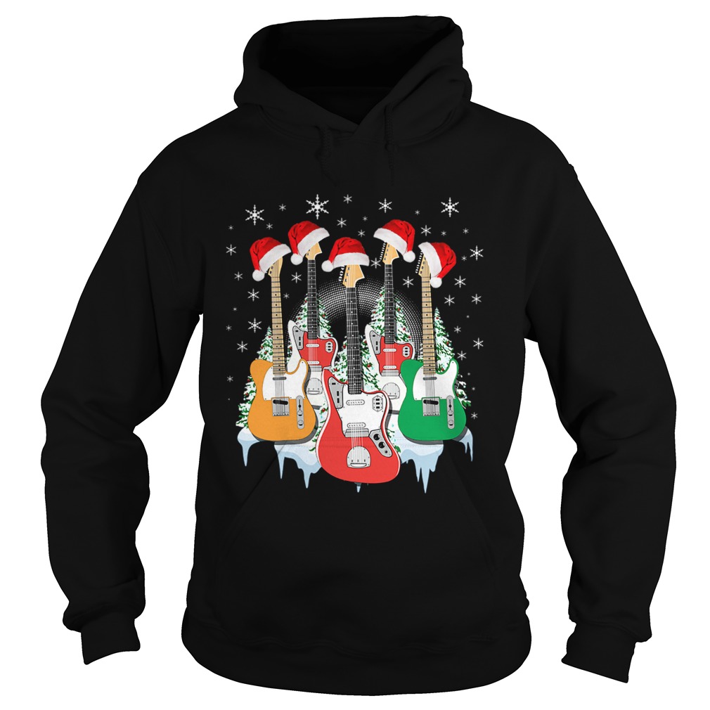 Vitage Guitar Christmas T Hoodie