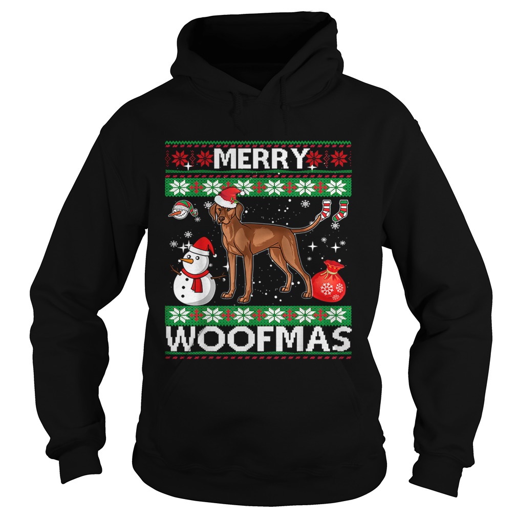 Vizsla Dog Merry Woofmas Christmas Costume TShirt Hoodie