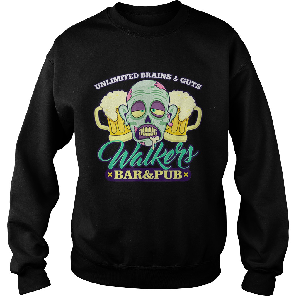 Walkers Bar And Pub Funny Zombie Halloween Sweatshirt