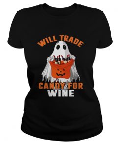 Will Trade Candy For Wine Funny Wine Lover TShirt Classic Ladies