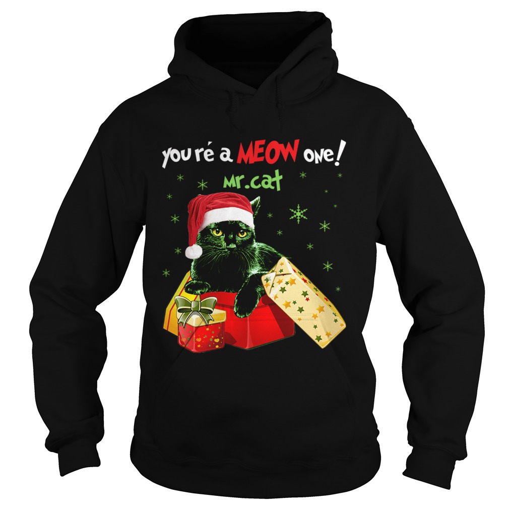 Youre A MEOW One Mr Cat Christmas Holiday Funny TShirt Hoodie