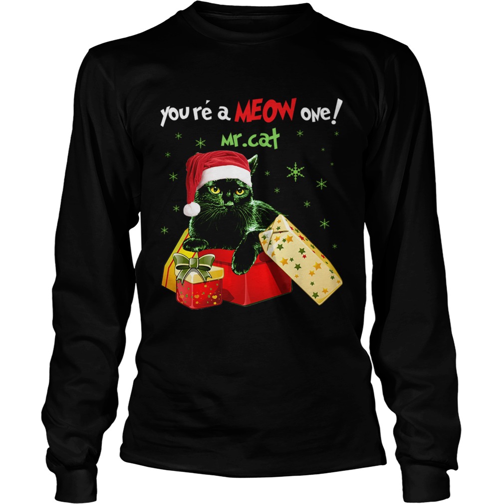 Youre A MEOW One Mr Cat Christmas Holiday Funny TShirt LongSleeve