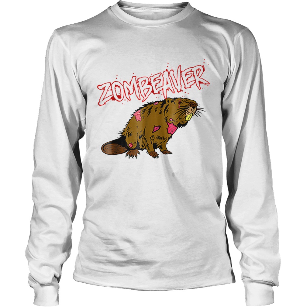 Zombie Animal Zombeaver Wild Life Halloween Tee LongSleeve