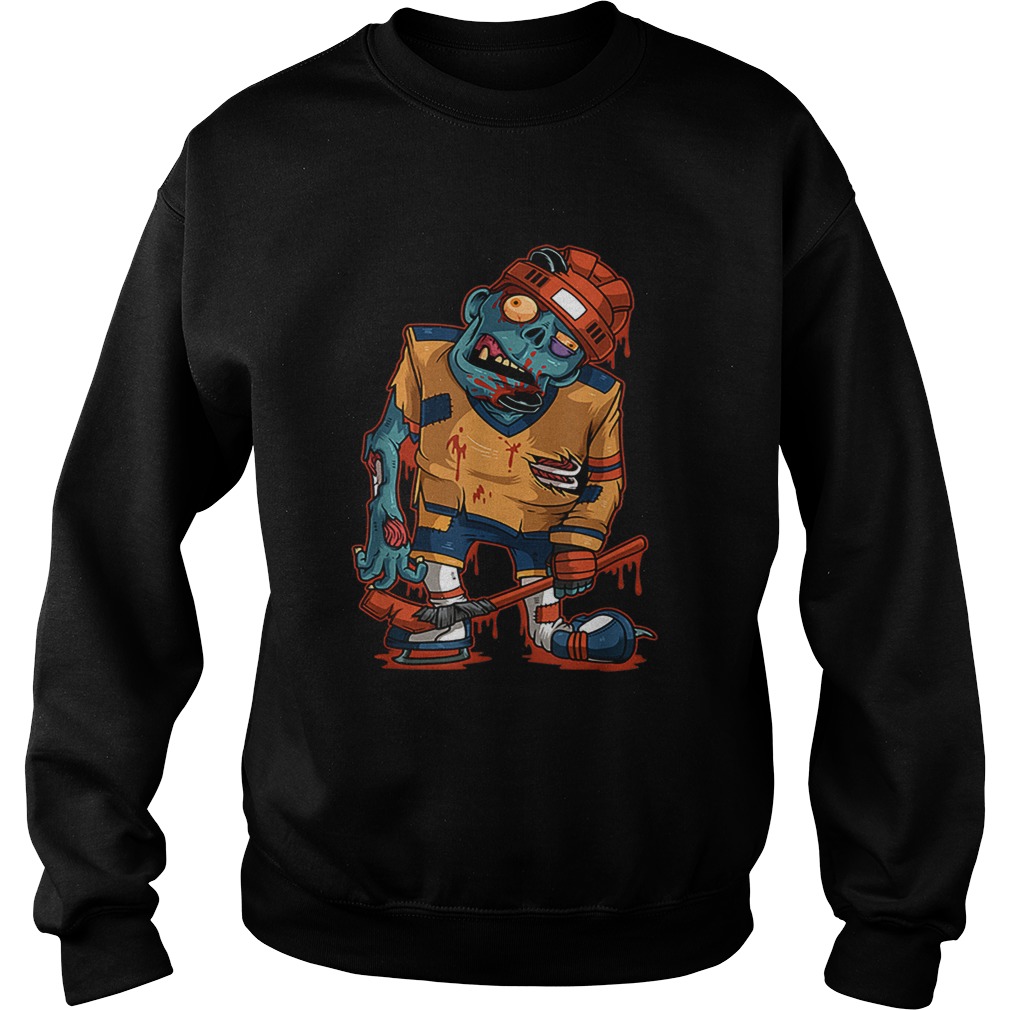 Zombie Ice Hockey Player Halloween Trick or Treating Sweatshirt