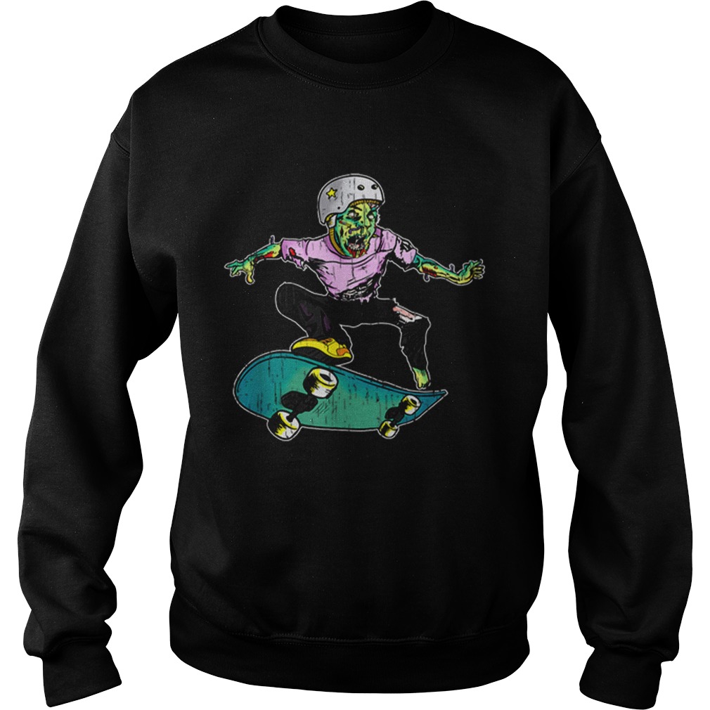 Zombie Teen Halloween Skateboarder Costume Kids Gift Sweatshirt