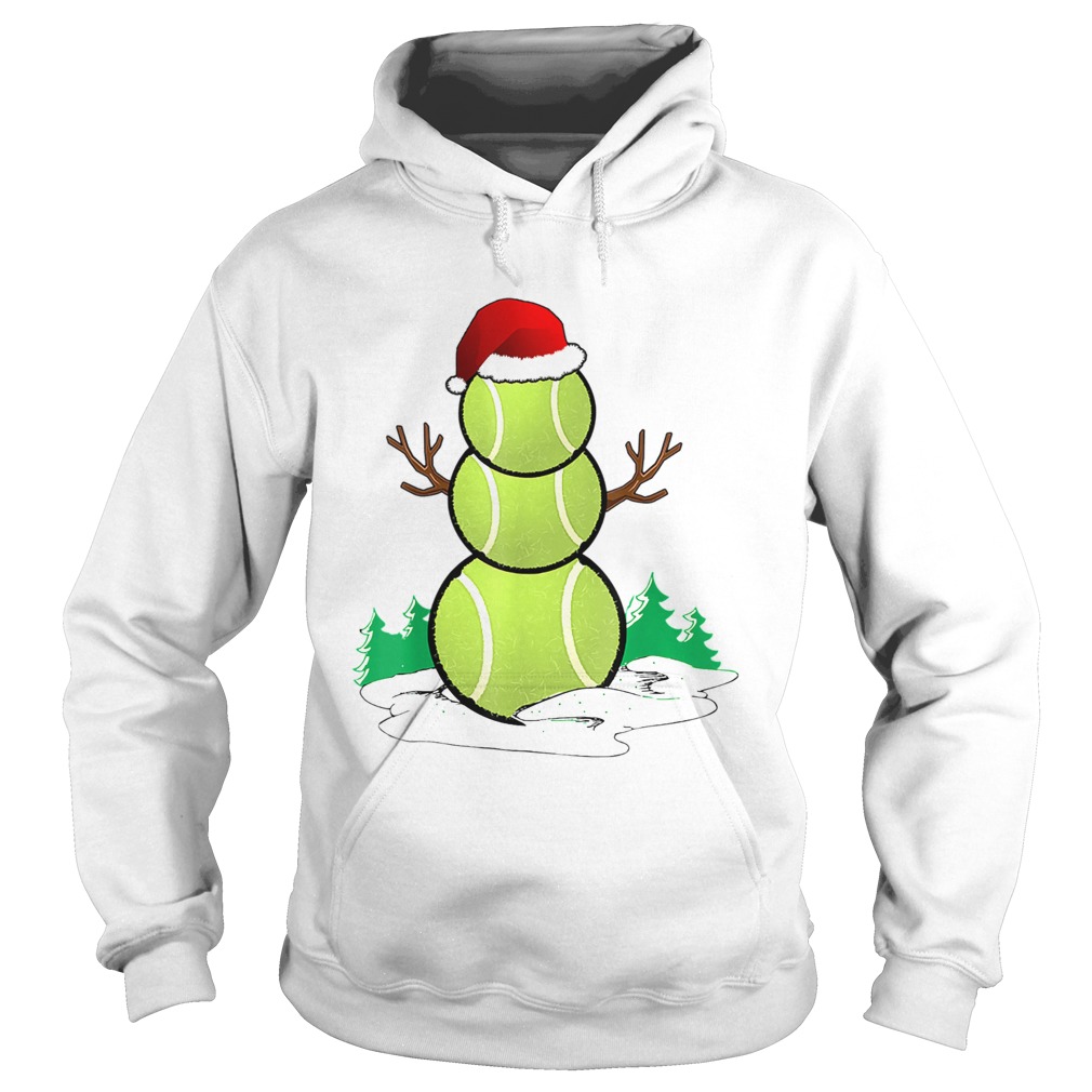 tennis Snowman Funny Santa hat Gift Party Christmas TShirt Hoodie