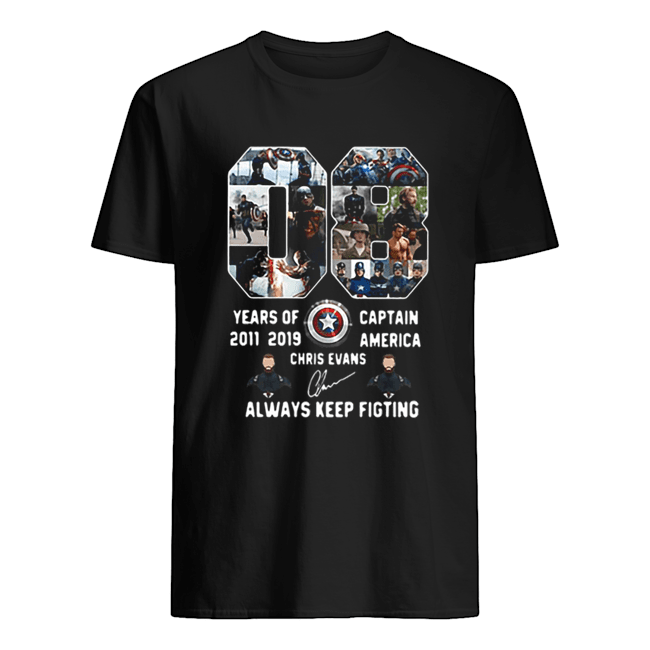 08 years of Captain America 2011 2019 Chris Evans shirt