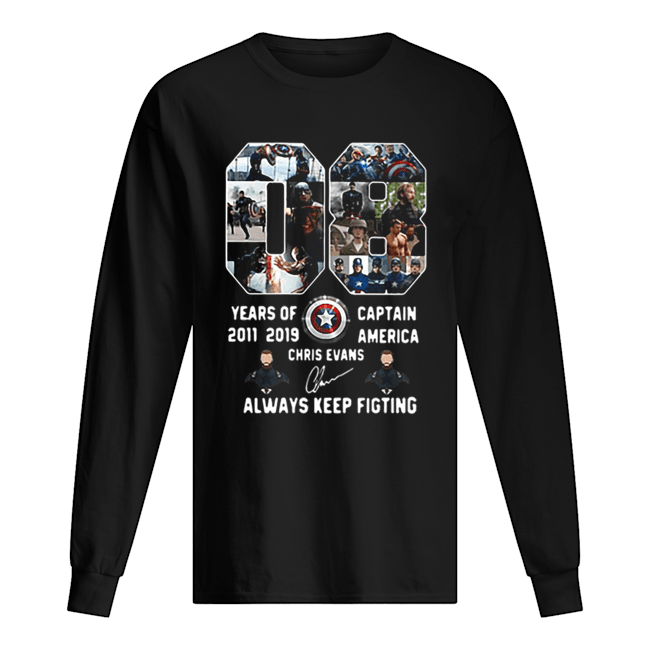 08 years of Captain America 2011 2019 Chris Evans Long Sleeved T-shirt 