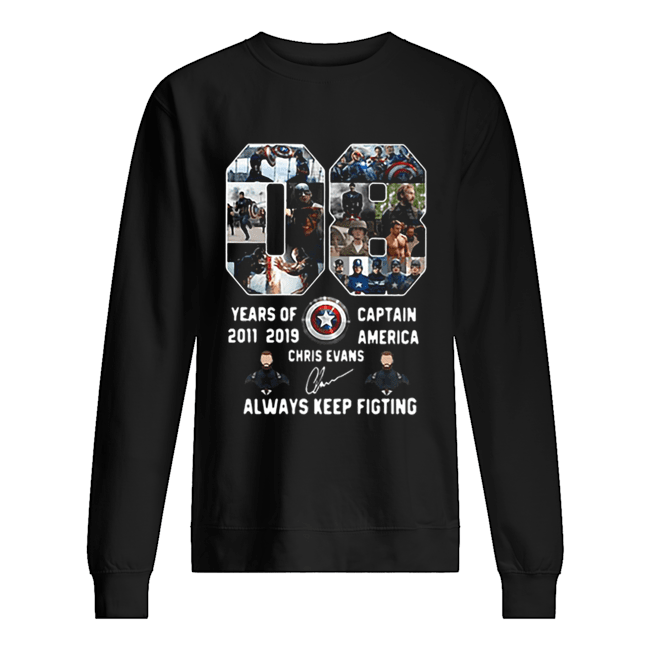 08 years of Captain America 2011 2019 Chris Evans Unisex Sweatshirt