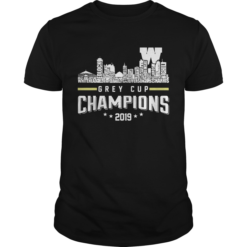 107th Grey Cup Blue Bombers Building Players Champions 2019 shirt